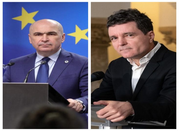 Colaj foto cu llie Bolojan in partea stanga si Nicusor Dan in partea dreapta