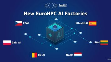 Vizualizare grafică a celor șase centre EuroHPC AI Factories, inclusiv RO AI Factory din România