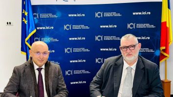 Adrian-Victor Vevera, Director General ICI București, semnează acordul de parteneriat cu reprezentantul Lunox International Holding S.E., în cadrul unei ceremonii oficiale la sediul ICI București, decembrie 2025.