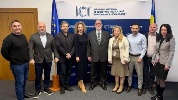 Adrian-Victor Vevera și echipa de lectori ICI București alături de absolvenții programului de analiză blockchain, în cadrul ceremoniei de înmânare a diplomelor, decembrie 2025.