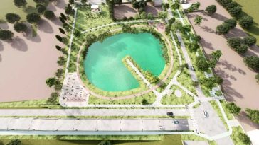 Arad: Prima promenadă din Curtici, amenajată cu bani europeni, include reabilitarea unui lac secat