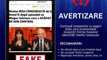 DNSC avertizează asupra tentativelor de fraudă ce implică pagini web falsificate ale unor entități media