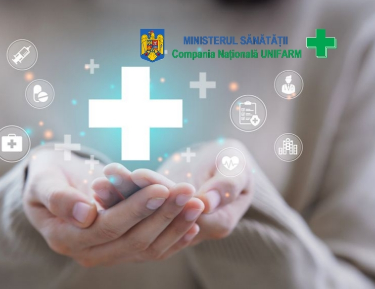 Ministerul Sănătății și Compania Națională UNIFARM – concept vizual despre siguranța sistemului medical și accesul la medicamente esențiale