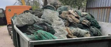 Tulcea: Peste 9 tone de unelte de pescuit ilegale, distruse de Administrația Deltei Dunării