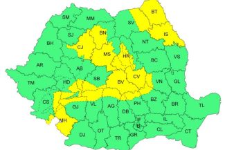 ANM: Cod galben de vânt puternic în zone din 21 de județe, pe parcursul zilei de vineri