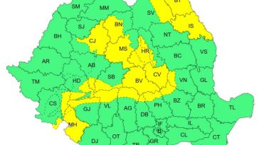 ANM: Cod galben de vânt puternic în zone din 21 de județe, pe parcursul zilei de vineri