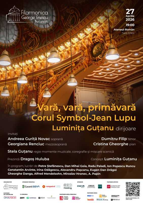 Concertul ‘Vară, vară, primăvară’ – luni, de la ora 19:00, la Ateneul Român