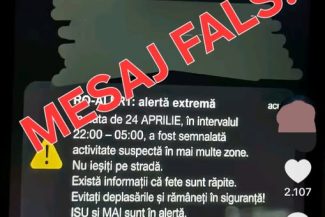 MAI: Mesaj fals RO-ALERT pus în circulație pe rețelele de socializare, cu scopul de a crea panică populației