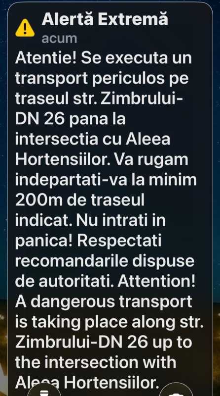 VIDEO Galați: A început deplasarea dronei cu încărcătura explozivă; 535 de persoane evacuate (IGSU)