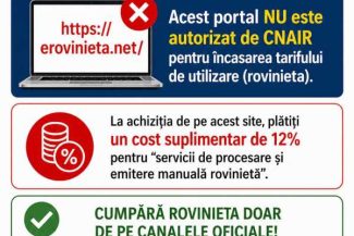 CNAIR a identificat în online un portal neautorizat de vânzare a rovinietei