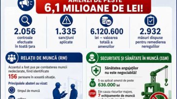 Amenzi de peste șase milioane de lei date de Inspecția Muncii într-o săptămână