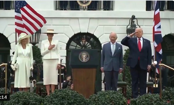 Regele Charles a fost primit cu fast la Casa Albă, iar Donald Trump laudă „relaţia specială” dintre Statele Unite şi Regatul Unit – VIDEO