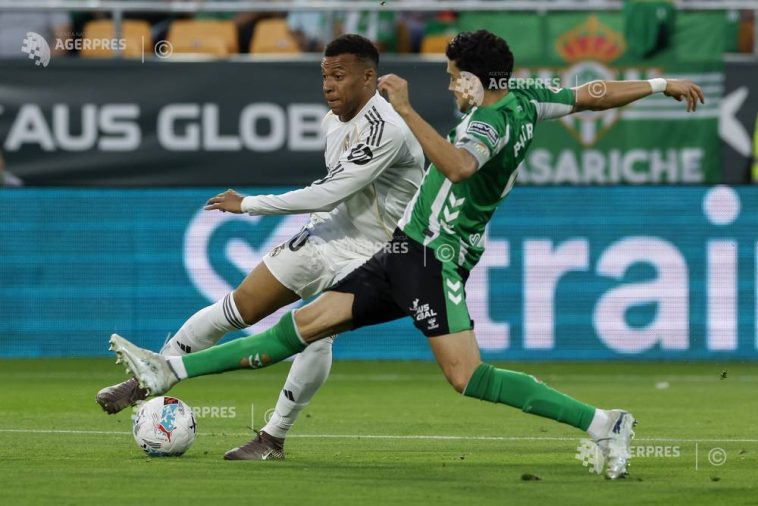 Fotbal: Real Madrid, egalată in extremis de Betis în La Liga; Kylian Mbappe, accidentat la ischiogambieri