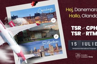 Două noi rute aeriene de pe Aeroportul Internaţional Timişoara/ Zboruri directe spre şi dinspre Copenhaga şi Rotterdam, din iulie
