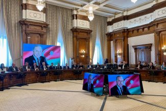 Adrian-Victor Vevera, Director General ICI București, la evenimentul de comemorare a 103 ani de la nașterea lui Heydar Aliyev, Senatul României
