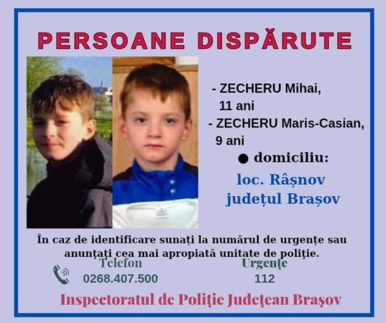 Brașov: Poliția caută doi minori de 9 și 11 ani din Râșnov, dispăruți de acasă