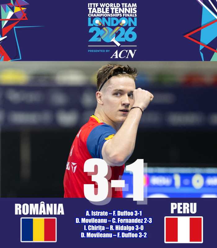 Tenis de masă: Echipa masculină a României, calificată pe tabloul principal la Mondiale