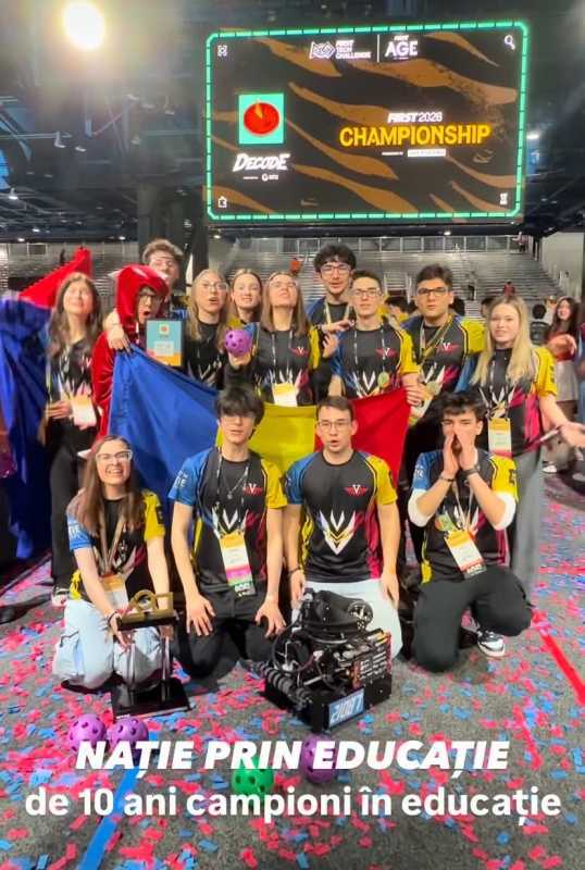 Brăila: Echipa de robotică ‘Velocity’ a Colegiului ‘Gh. M. Murgoci’ a câștigat Campionatul Mondial FIRST Tech Challenge