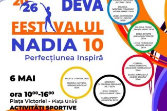 #AnulNadia Hunedoara: Festival ‘Nadia 10 – Perfecțiunea inspiră’, demonstrații sportive în aer liber la Deva