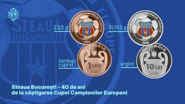BNR lansează monede aniversare pentru Steaua București, la 40 de ani de la câștigarea Cupei Campionilor Europeni