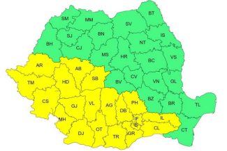 ANM: Cod galben de vreme instabilă în 19 județe și în București, sâmbătă și duminică
