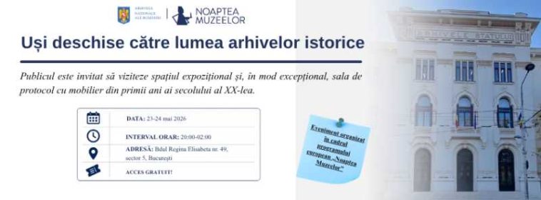 Arhivele Naționale: Documente de patrimoniu, mobilier de început de secol XX și o expoziție dedicată lui Brâncuși – în Noaptea Muzeelor