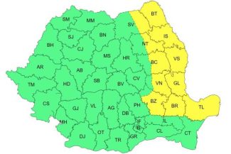 ANM: Cod galben de vânt în zone din 11 județe, pe parcursul zilei de miercuri