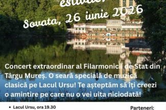 Mureș: În premieră, concert simfonic pe Lacul Ursu din Sovata, în deschiderea sezonului estival