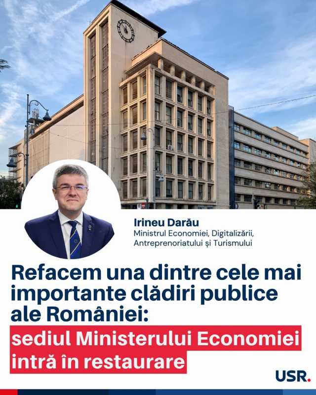 Guvernul a aprobat indicatorii tehnico-economici pentru reabilitarea sediului MEDAT din Calea Victoriei