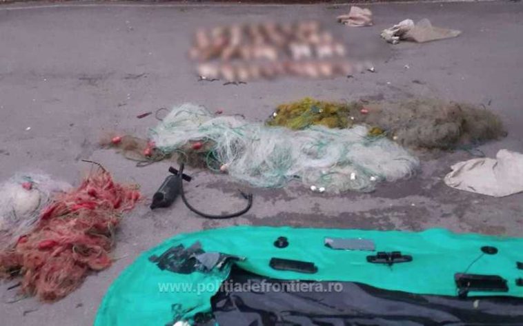 Giurgiu: 400 de metri de plase de pescuit și o ambarcațiune gonflabilă, confiscate într-o acțiune a Poliției de Frontieră