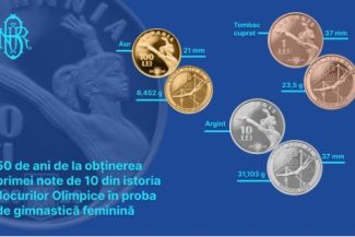 BNR lansează monede dedicate împlinirii a 50 de ani de la prima notă de 10 obținută de Nadia Comăneci la Jocurile Olimpice