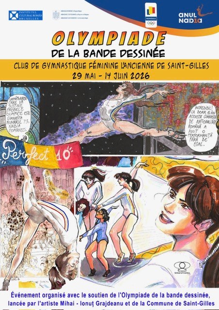 #AnulNadia Expoziție de bandă desenată ‘Nadia Comăneci – o poveste desenată’, la Bruxelles