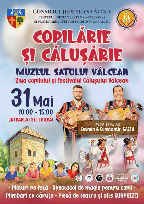 Vâlcea: Copilăria și călușul, sărbătorite împreună la Muzeul Satului de la Bujoreni