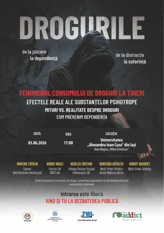 Iași: Campanie de prevenire a consumului de droguri în rândul studenților, lansată de UAIC