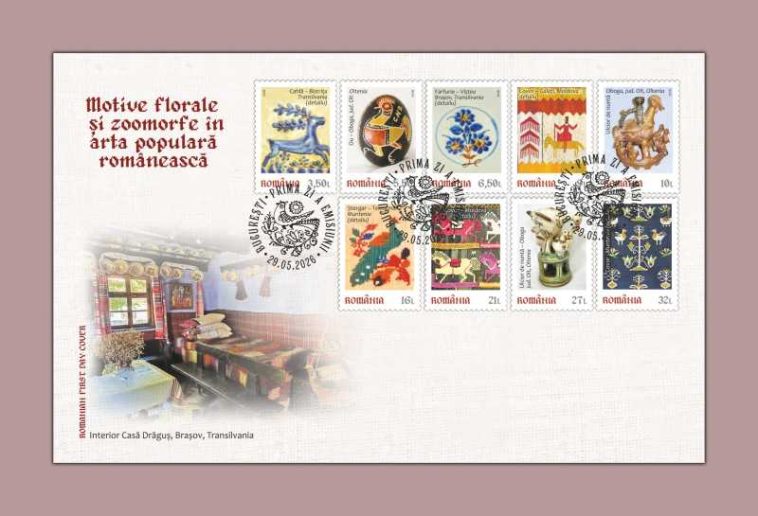 Emisiune dedicată motivelor florale și zoomorfe în arta populară românească – în magazinele Romfilatelia