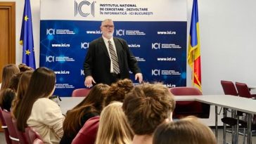 Elevi români și francezi în vizită la laboratoarele de robotică și realitate virtuală ale ICI București, 19 mai 2026
