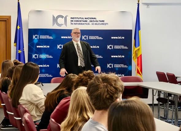 Elevi români și francezi în vizită la laboratoarele de robotică și realitate virtuală ale ICI București, 19 mai 2026