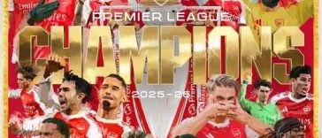 Arsenal Londra este noua campioană a Angliei, după ce Manchester City a remizat cu Bournemouth. Este primul titlu pentru Arsenal după 22 de ani