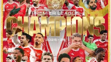 Arsenal Londra este noua campioană a Angliei, după ce Manchester City a remizat cu Bournemouth. Este primul titlu pentru Arsenal după 22 de ani