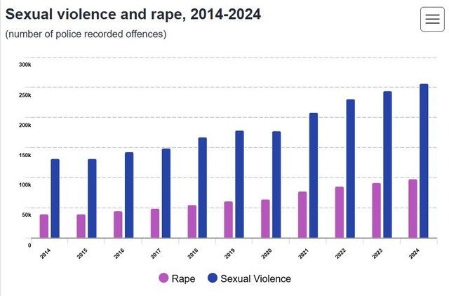 Eurostat: Violenţa sexuală şi infracţiunile de viol în UE au crescut în ultimii 10 ani / Între 2014 şi 2024, infracţiunile de violenţă sexuală au crescut cu 94%, iar cele de viol cu ​​150% / Infracţiunile de corupţie, în creştere uşoară în 2024
