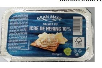 Lot de salată de hering, retras din magazinele Penny, ca urmare a detecţiei prezenţei Listeria Monocytogene