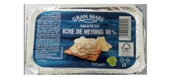 Lot de salată de hering, retras din magazinele Penny, ca urmare a detecţiei prezenţei Listeria Monocytogene