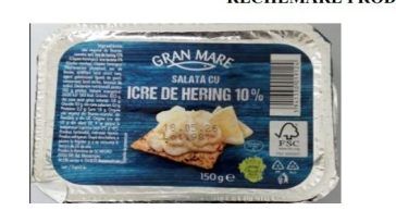 Lot de salată de hering, retras din magazinele Penny, ca urmare a detecţiei prezenţei Listeria Monocytogene