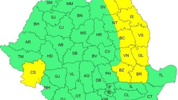 Nouă avertizare cod galben de vânt puternic emisă de meteorologi – Rafale care pot ajunge la 65 de kilometri la oră, până vineri seară