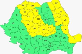 Intensificări ale vântului, vineri, în nordul, centrul şi estul ţării, iar sâmbătă în cea mai mare parte a teritoriului/ Cod galben de vânt puternic în Maramureş, Transilvania, Moldova şi în nordul Dobrogei
