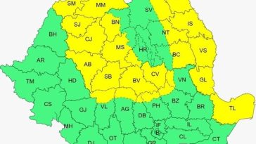 Intensificări ale vântului, vineri, în nordul, centrul şi estul ţării, iar sâmbătă în cea mai mare parte a teritoriului/ Cod galben de vânt puternic în Maramureş, Transilvania, Moldova şi în nordul Dobrogei