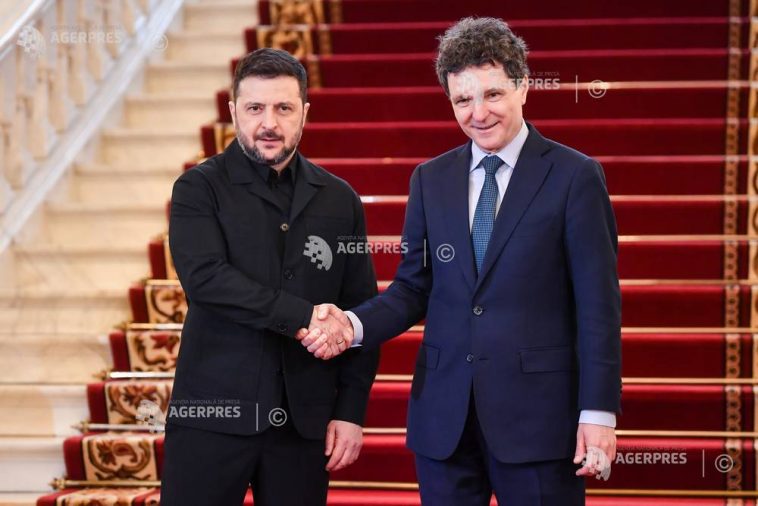 VIDEO Summit B9/ Volodimir Zelenski – primit de președinții României și Poloniei la Palatul Cotroceni