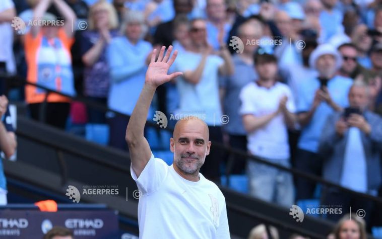 Fotbal: Pep Guardiola, moment emoționant la despărțirea de fanii lui Manchester City