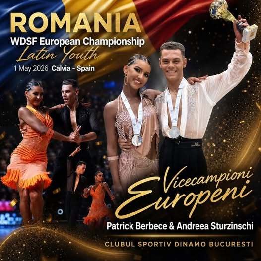Dans sportiv: Patrick Berbece şi Andreea Sturzinschi, a treia medalie europeană în 2026: argint la tineret – latin