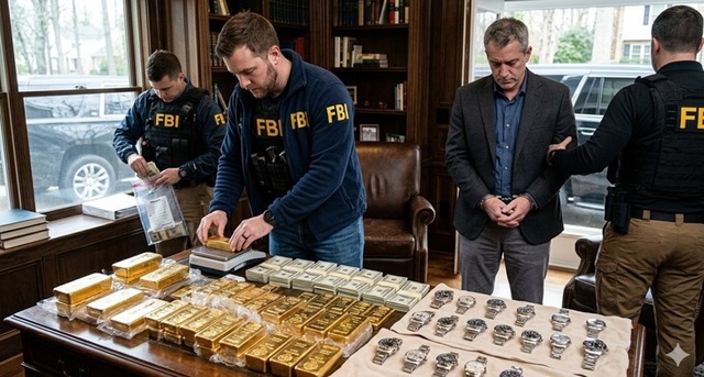 Un fost spion american, David Rush, arestat după descoperirea unor lingouri de aur în valoare de 40 mil $ la o percheziţie la locuinţa acestuia. El a fost inculpat şi cu privire la încasarea a 77.000 $ ca rezervist US Navy şi că a minţit cu privire la dip